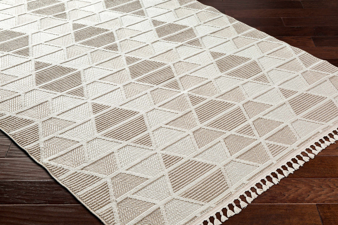 Tova Modern Geometric Design Beige Area Rug