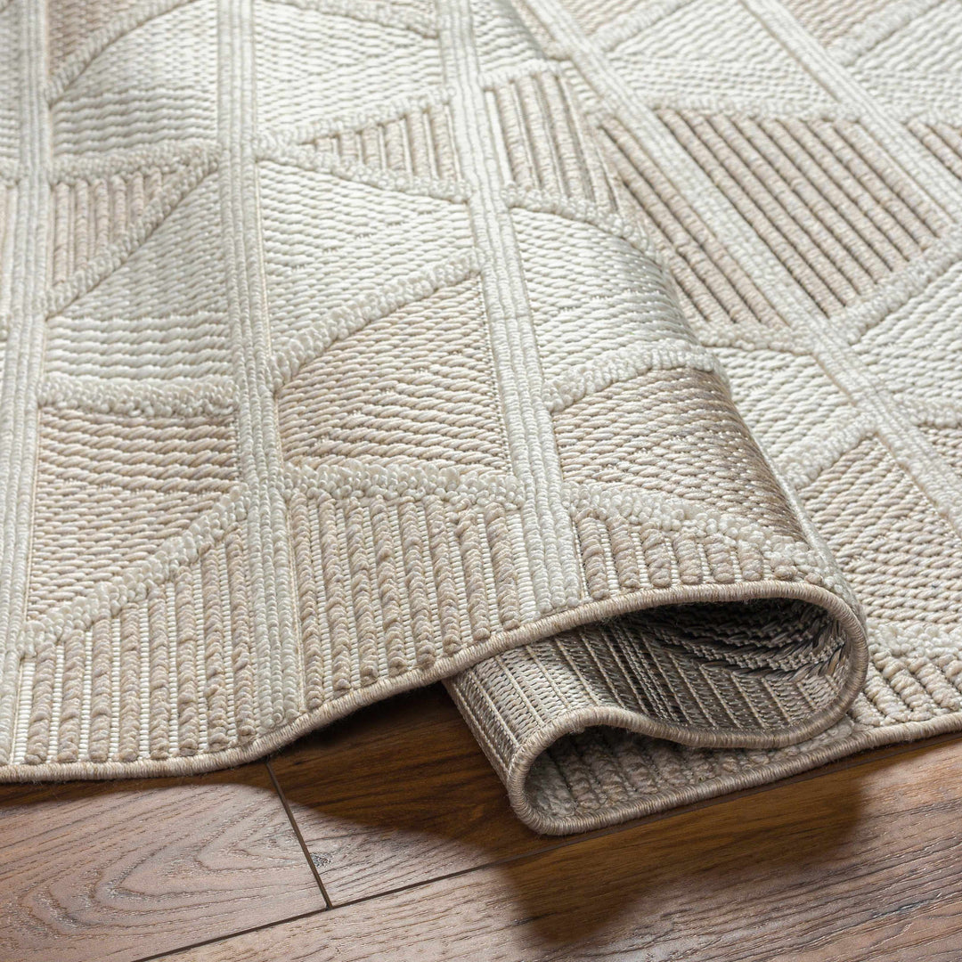 Tova Modern Geometric Design Beige Area Rug