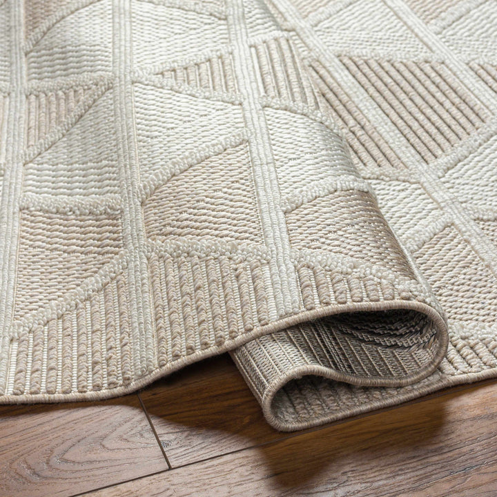 Tova Modern Geometric Design Beige Area Rug