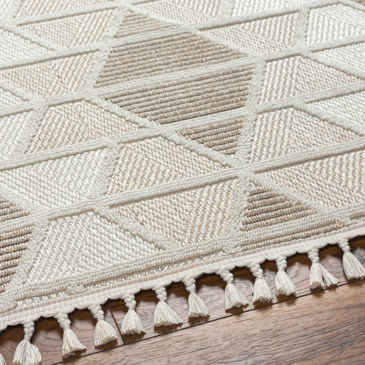 Tova Modern Geometric Design Beige Area Rug