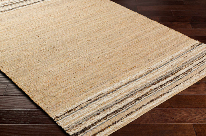 Kame Modern Style Beige Hand Woven Wool Area Rug