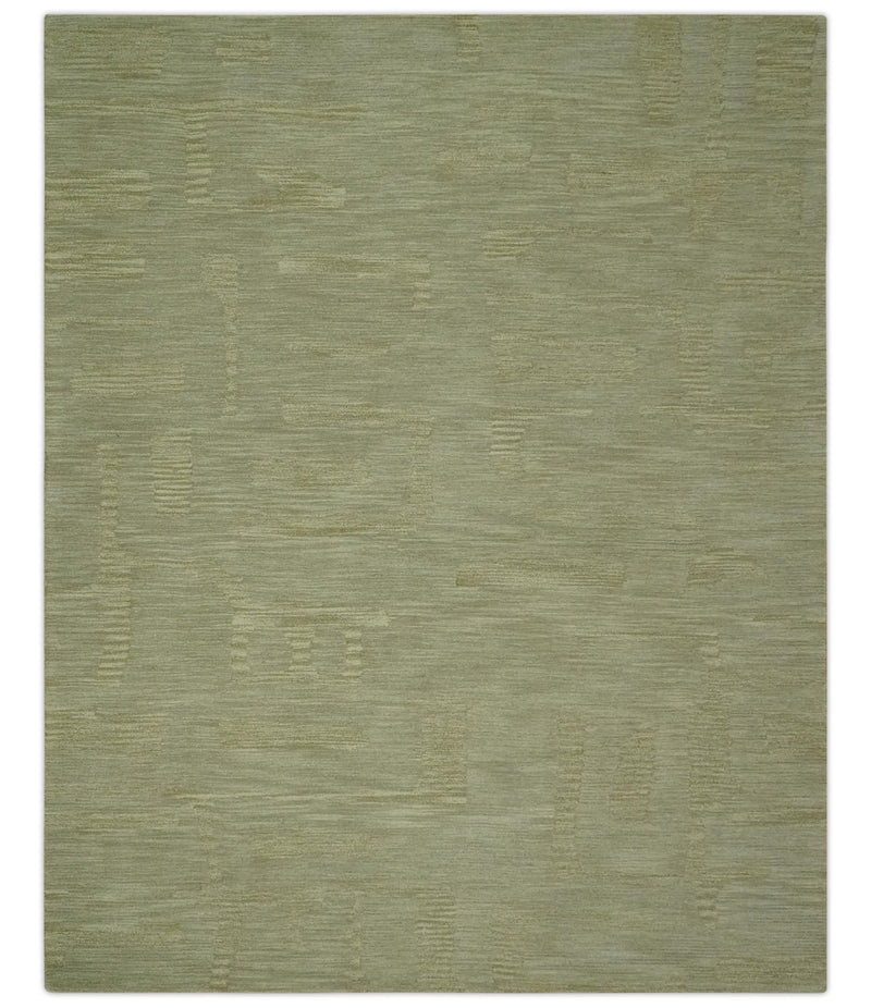 Shades Of Olive Modern Abstract Hand Tufted Custom Made wool rug - The Rug Decor