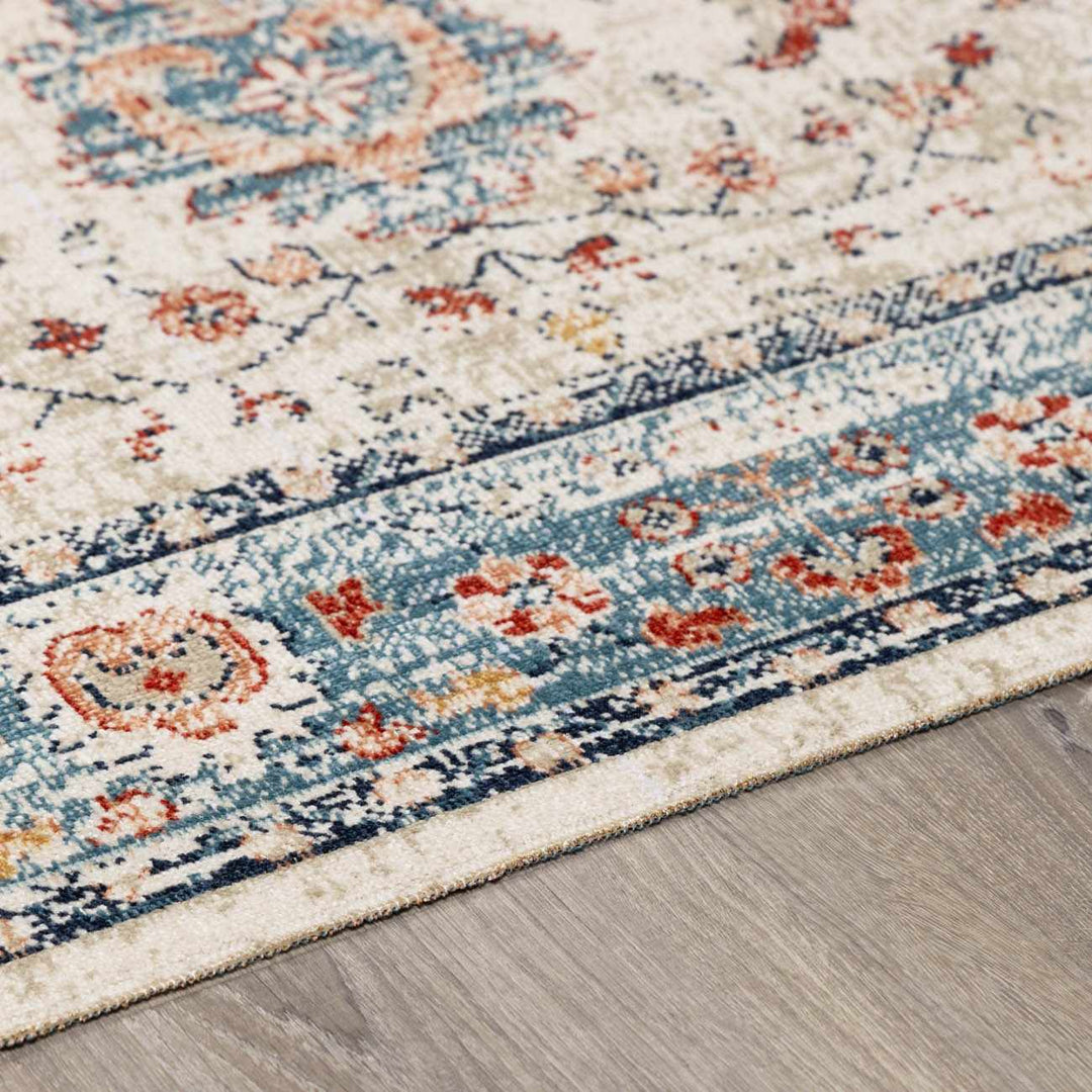 Shafter Traditional Cream And Navy Machine Woven Outdoor Area Rug - The Rug Decor