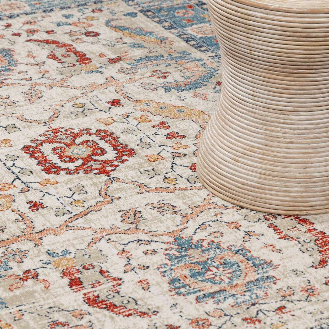 Shafter Traditional Cream And Navy Machine Woven Outdoor Area Rug - The Rug Decor