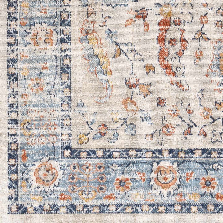 Shafter Traditional Cream And Navy Machine Woven Outdoor Area Rug - The Rug Decor