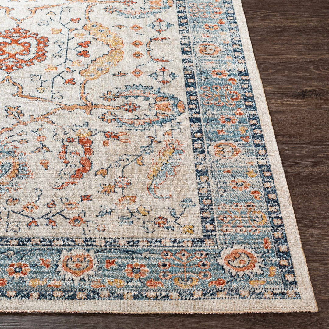 Shafter Traditional Cream And Navy Machine Woven Outdoor Area Rug - The Rug Decor