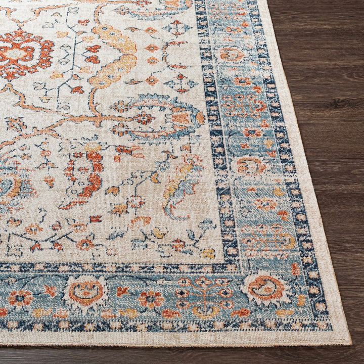 Shafter Traditional Cream And Navy Machine Woven Outdoor Area Rug - The Rug Decor
