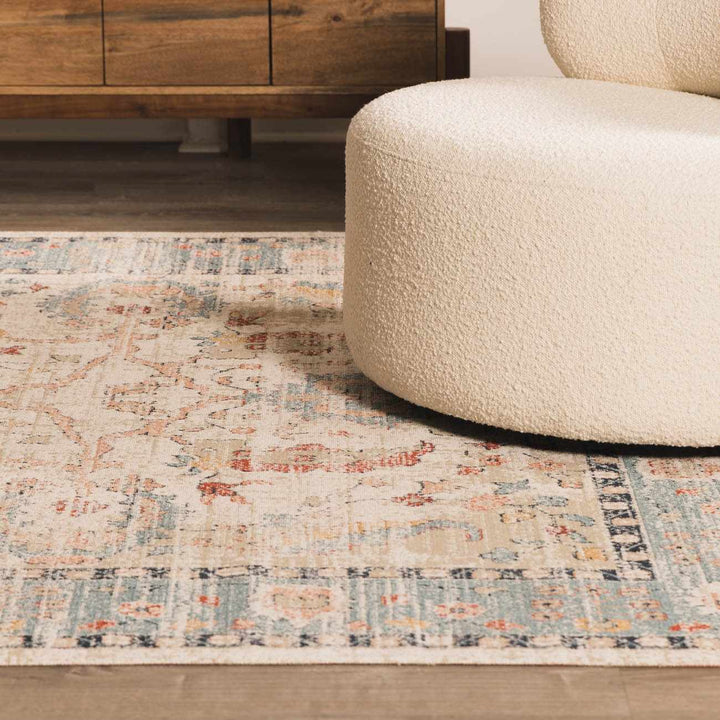 Shafter Traditional Cream And Navy Machine Woven Outdoor Area Rug - The Rug Decor