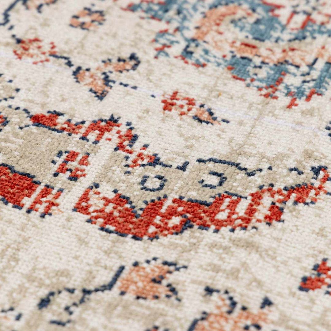 Shafter Traditional Cream And Navy Machine Woven Outdoor Area Rug - The Rug Decor