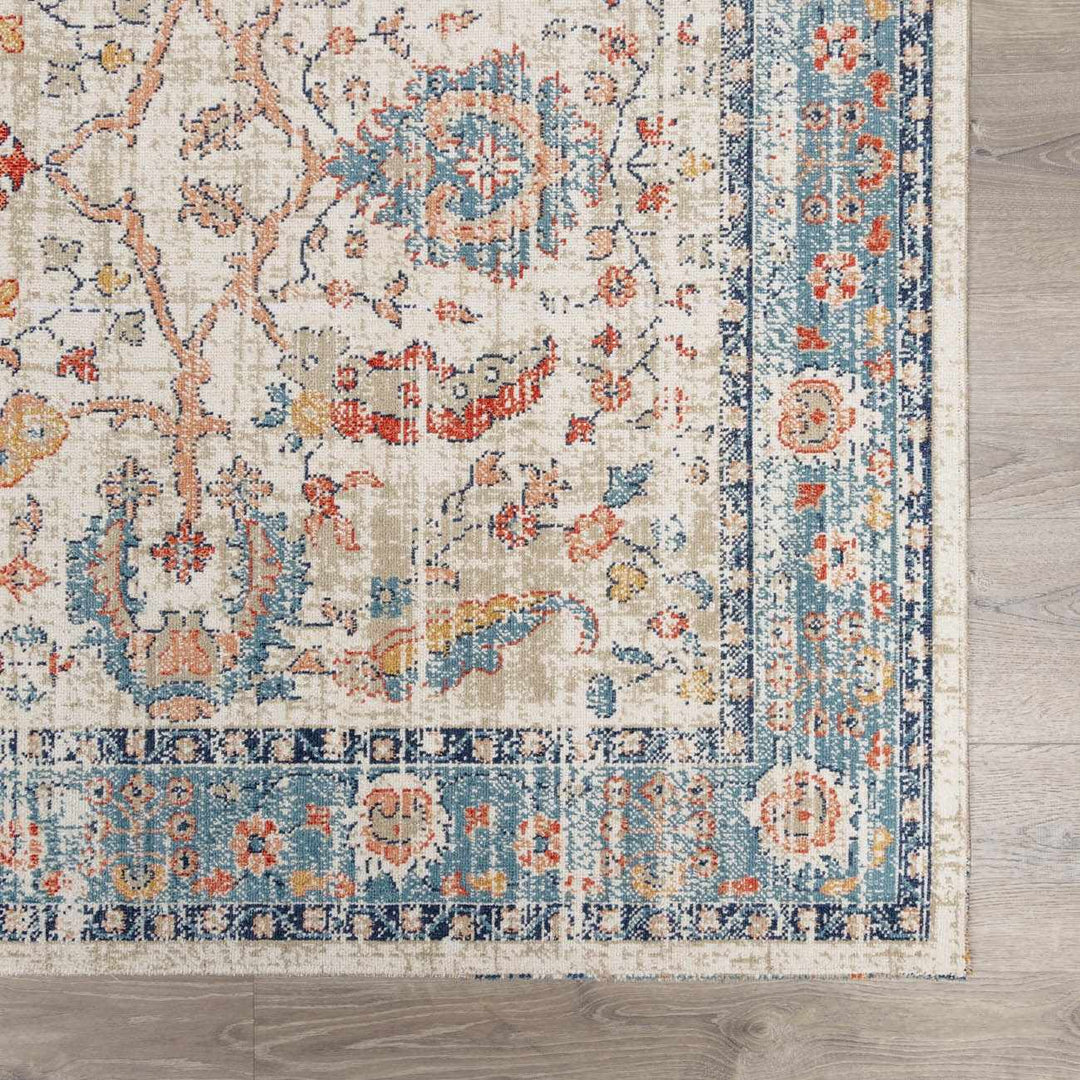Shafter Traditional Cream And Navy Machine Woven Outdoor Area Rug - The Rug Decor