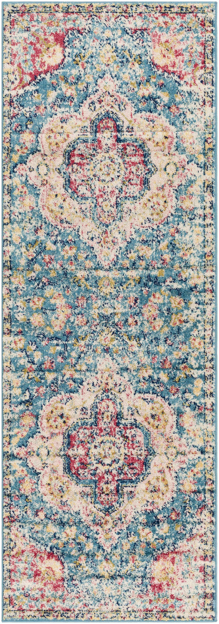 Sharnbrook Traditional Style Pink And Blue Area Rug
