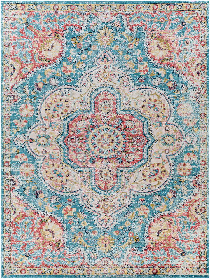 Sharnbrook Traditional Style Pink And Blue Area Rug