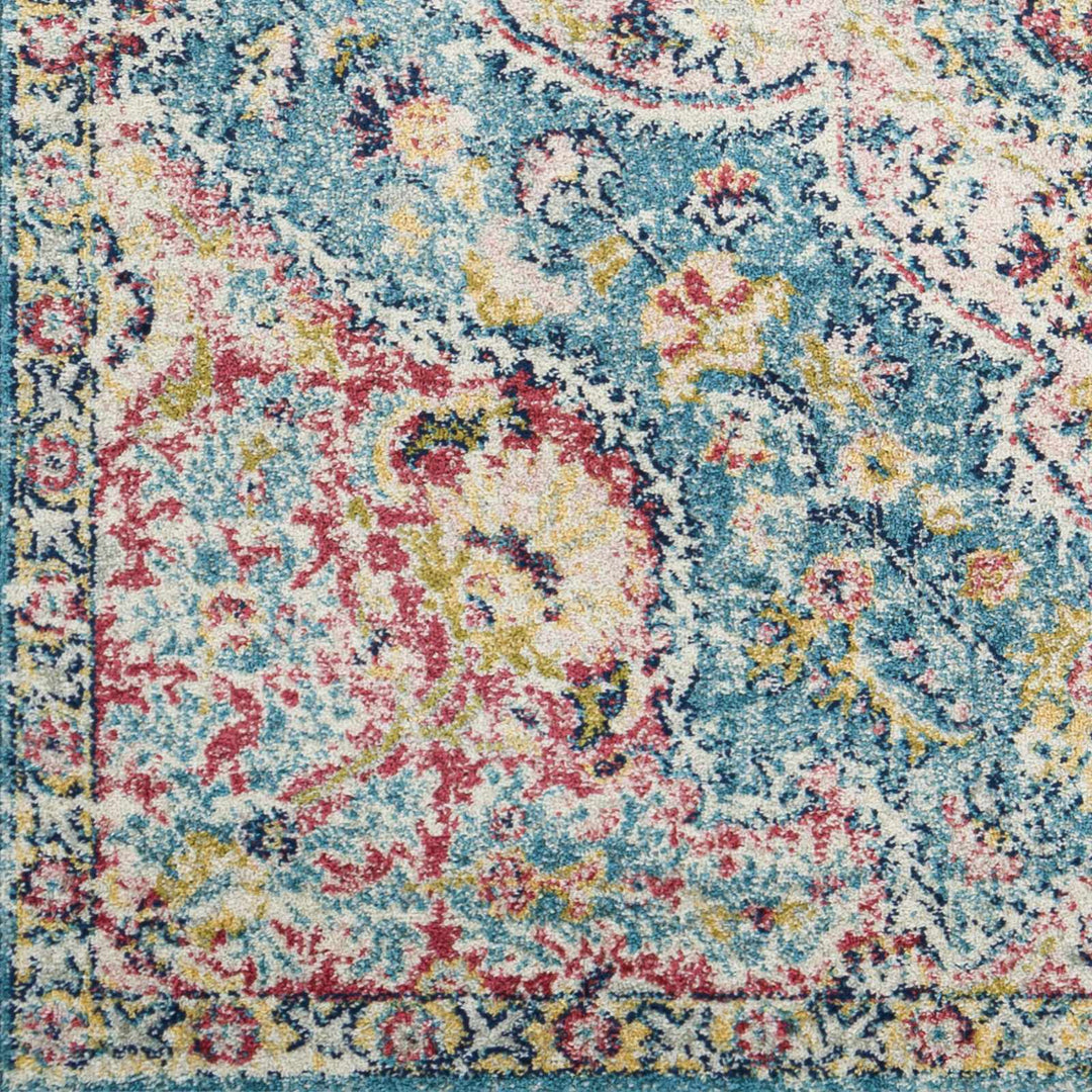 Sharnbrook Traditional Style Pink And Blue Area Rug
