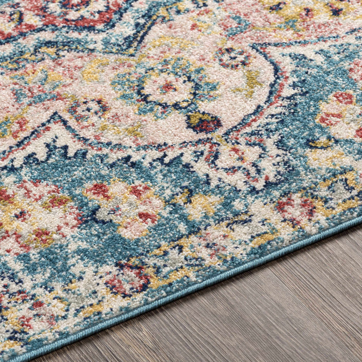 Sharnbrook Traditional Style Pink And Blue Area Rug