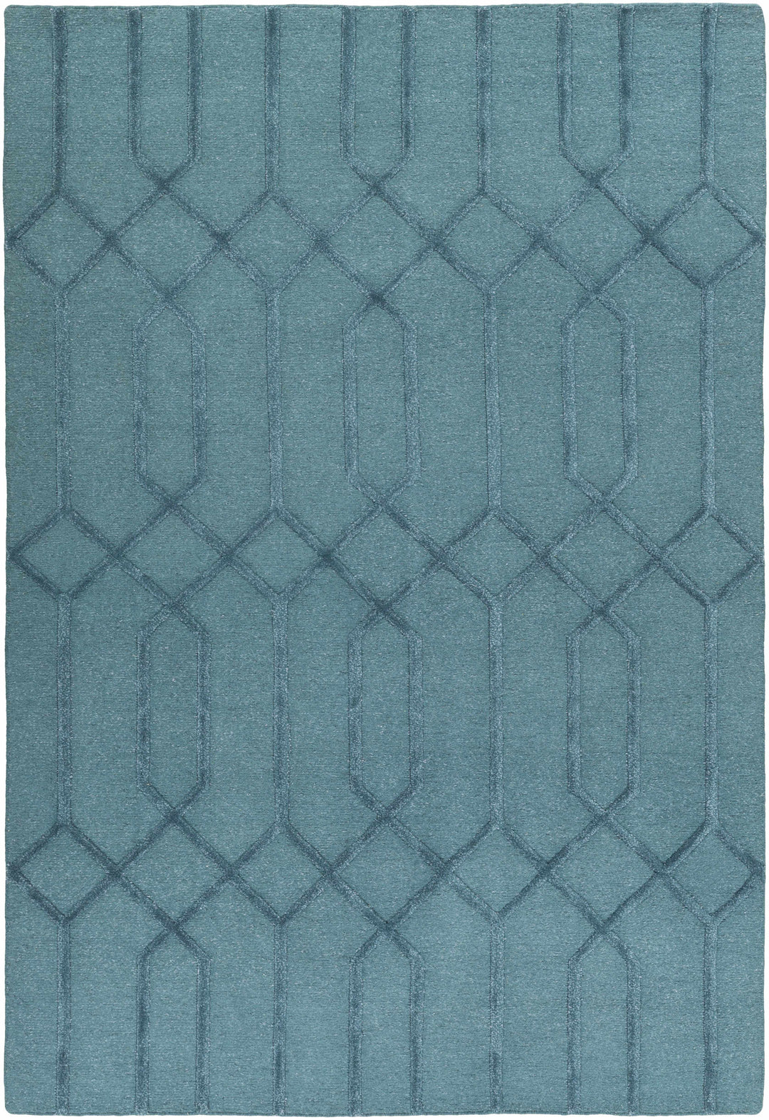Sharps Teal Modern Style Hand Knotted Wool Area Rug