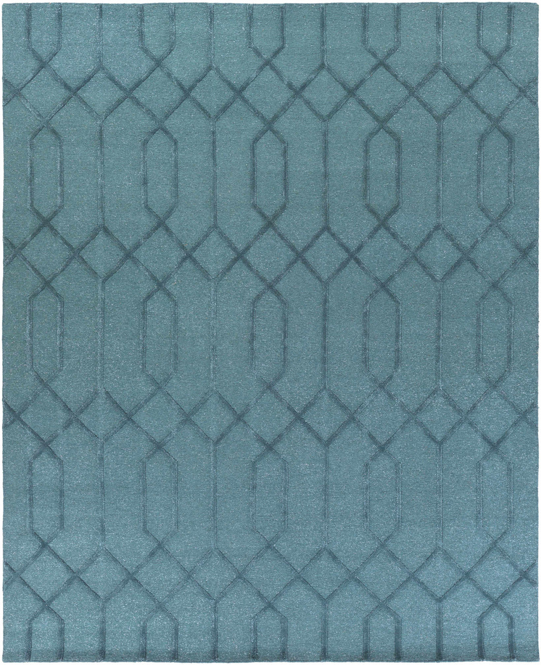 Sharps Teal Modern Style Hand Knotted Wool Area Rug