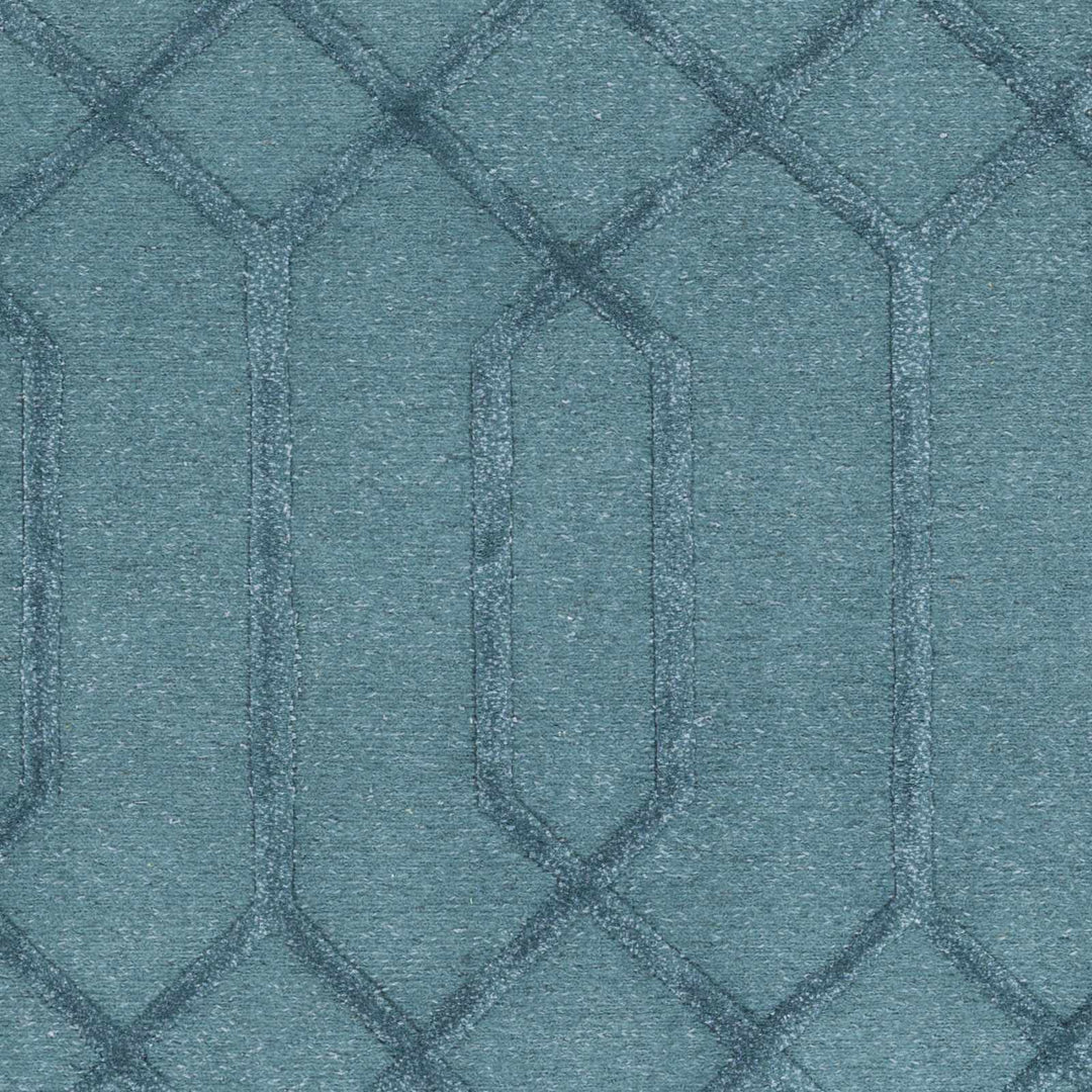 Sharps Teal Modern Style Hand Knotted Wool Area Rug