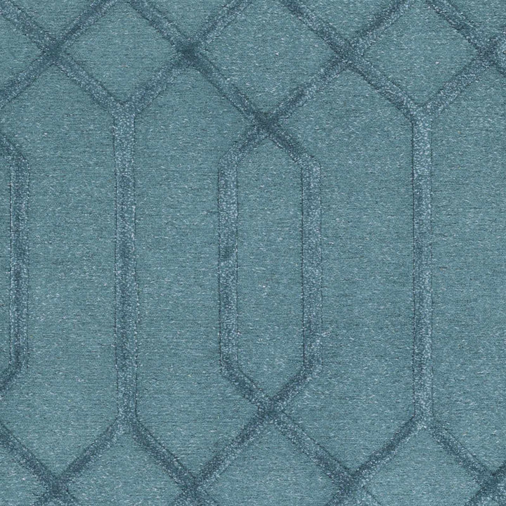 Sharps Teal Modern Style Hand Knotted Wool Area Rug
