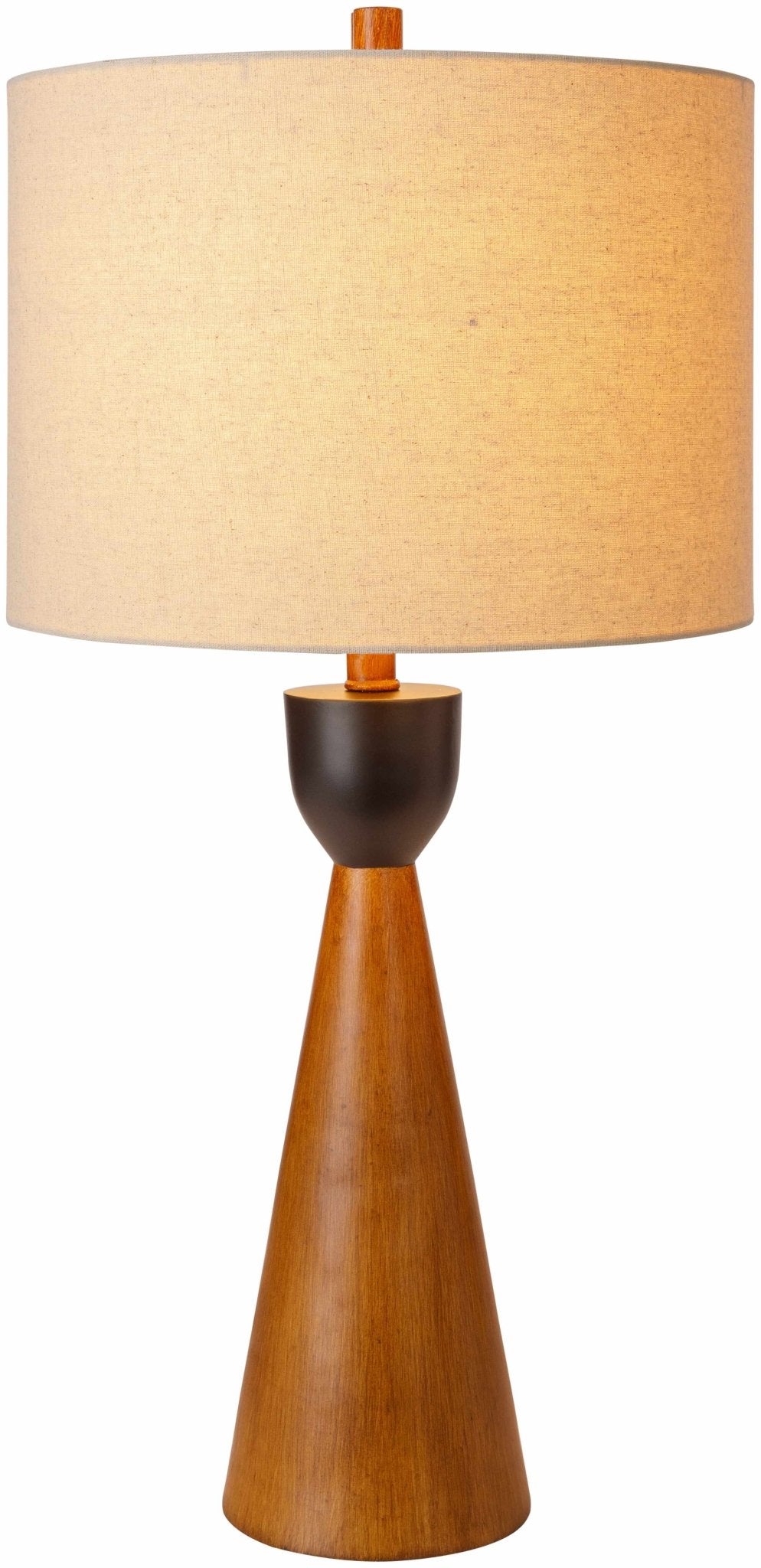 Shchastya Dark Red Resin Table Lamp | Contemporary Accent Lighting - The Rug Decor