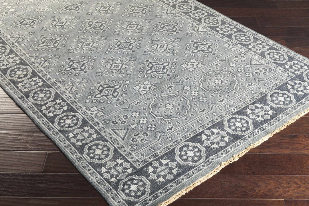Sherwood Traditional Style Gray Hand Knotted Wool Area Rug - The Rug Decor
