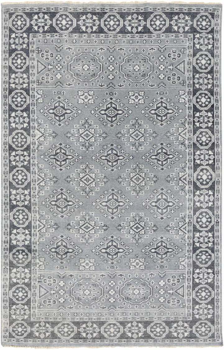 Sherwood Traditional Style Gray Hand Knotted Wool Area Rug - The Rug Decor