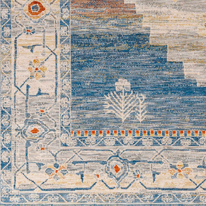 Shin Traditional Style Blue And Beige Area Rug - The Rug Decor