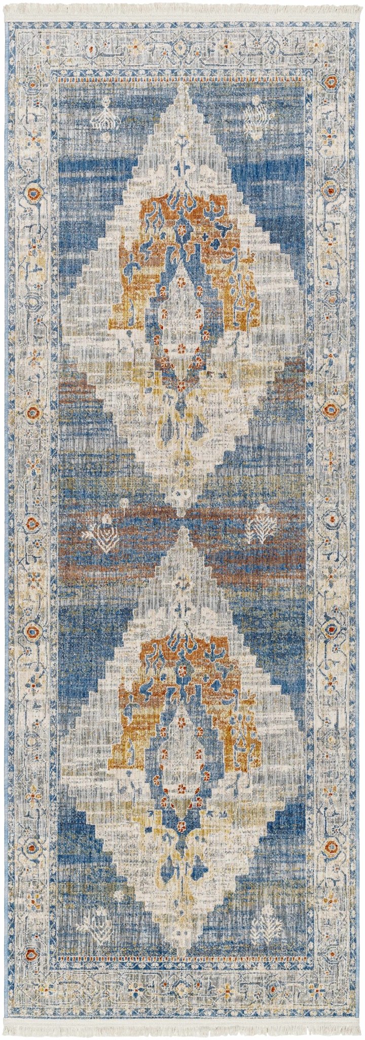 Shin Traditional Style Blue And Beige Area Rug - The Rug Decor