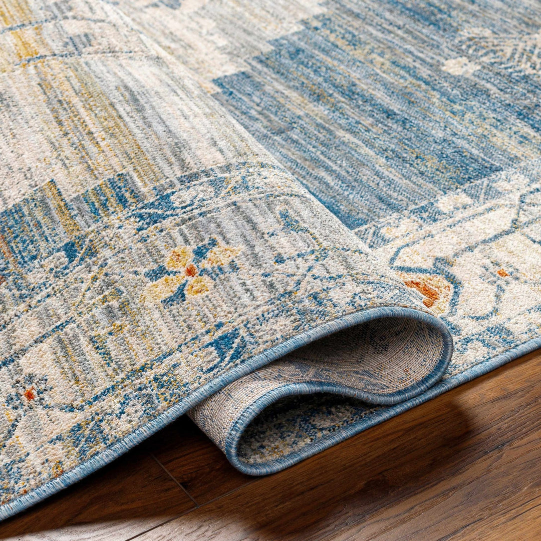 Shin Traditional Style Blue And Beige Area Rug - The Rug Decor