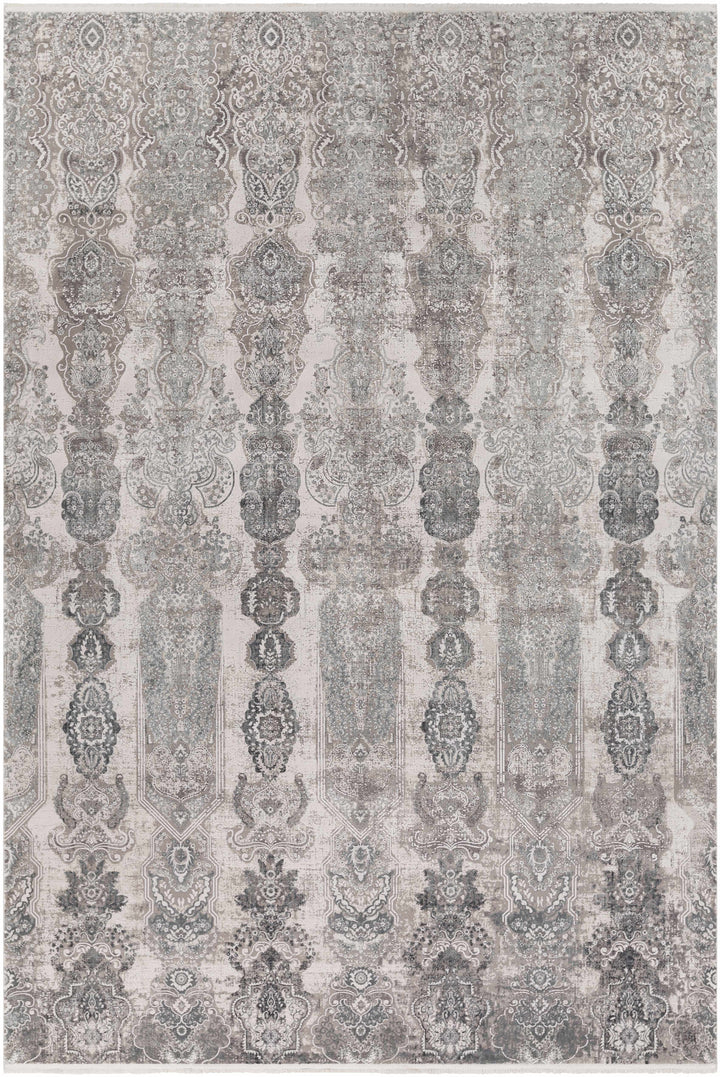 Shipdham Modern Style Gray And Ivory Area Rug