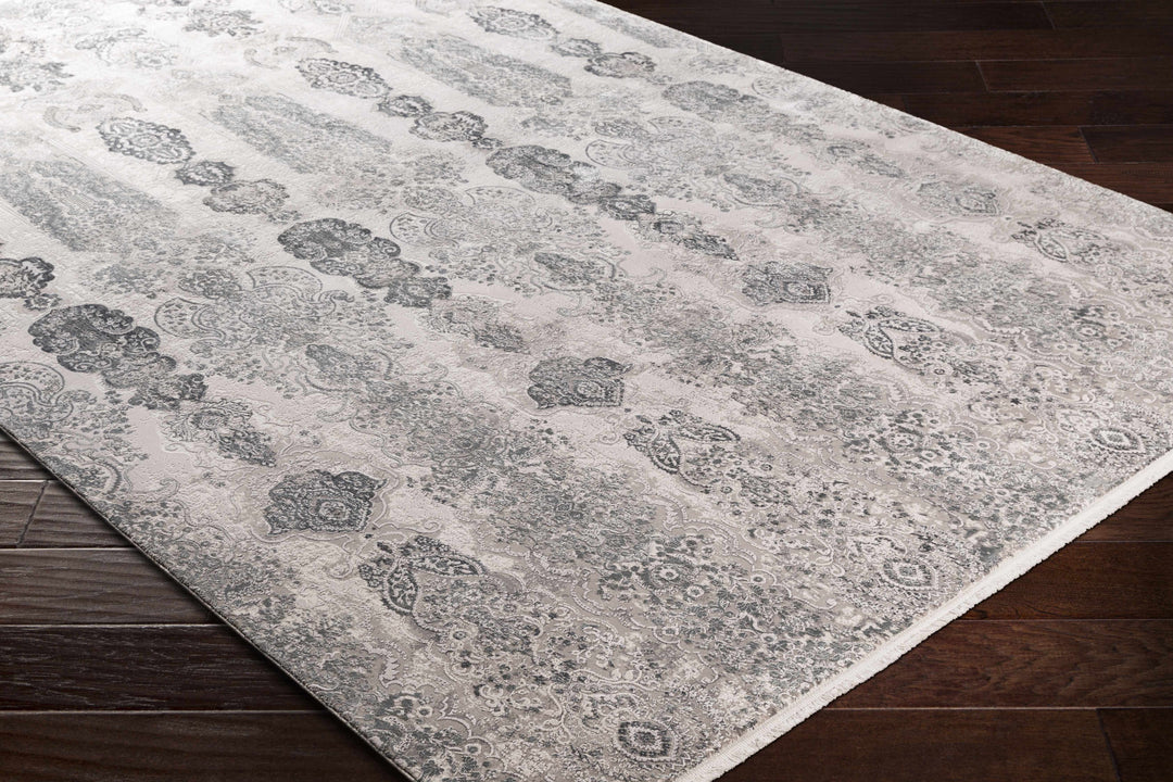 Shipdham Modern Style Gray And Ivory Area Rug