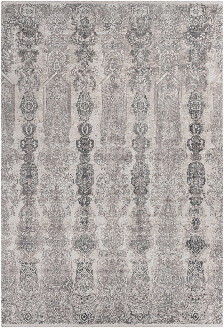 Shipdham Modern Style Gray And Ivory Area Rug