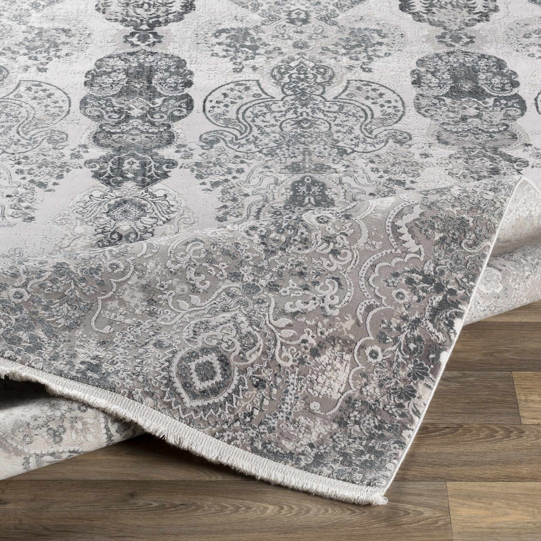Shipdham Modern Style Gray And Ivory Area Rug