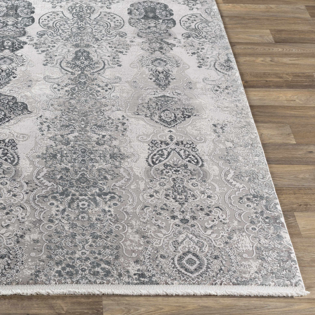 Shipdham Modern Style Gray And Ivory Area Rug