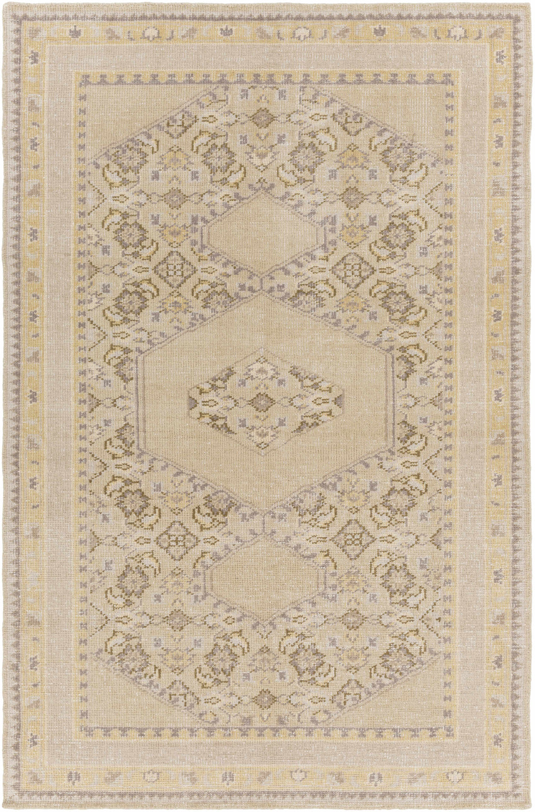 Shoemakersville Traditional Style Beige Hand Knotted Area Rug