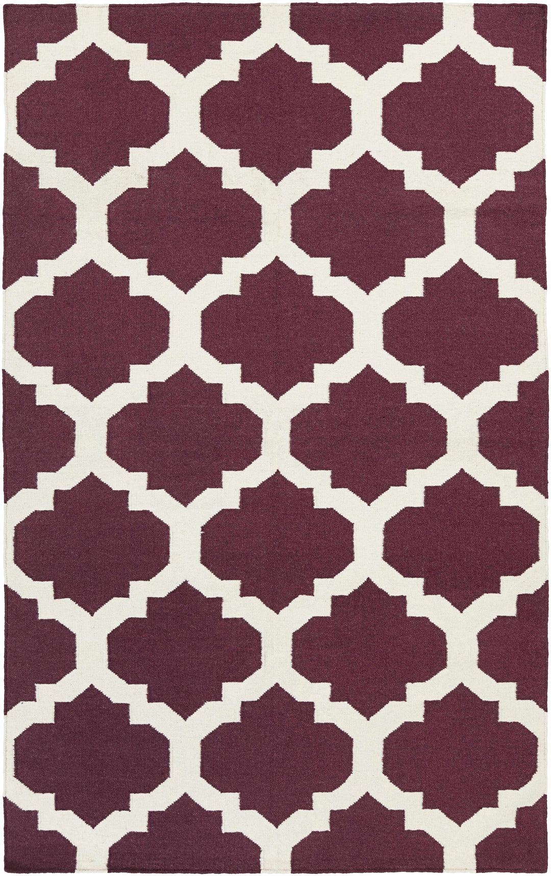 Shotton Contemporary Style Purple Hand Woven Wool Area Rug