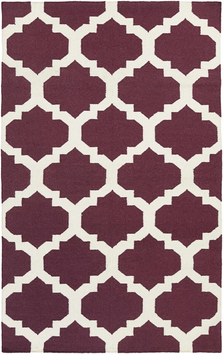 Shotton Contemporary Style Purple Hand Woven Wool Area Rug