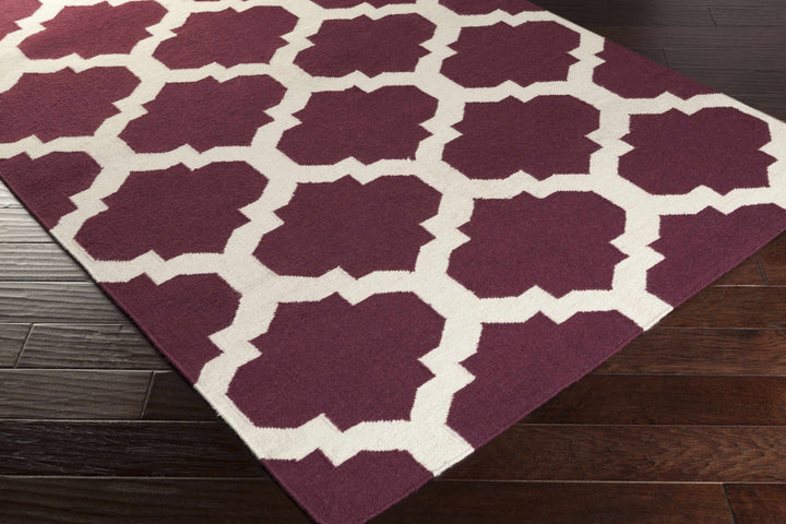 Shotton Contemporary Style Purple Hand Woven Wool Area Rug