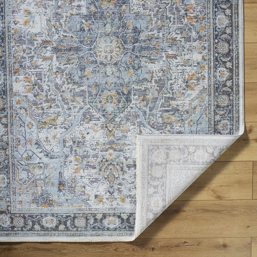 Hovan Traditional Medallion Design Ivory And Gray Area Rug