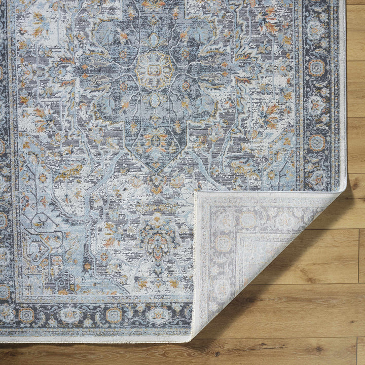 Hovan Traditional Medallion Design Ivory And Gray Area Rug
