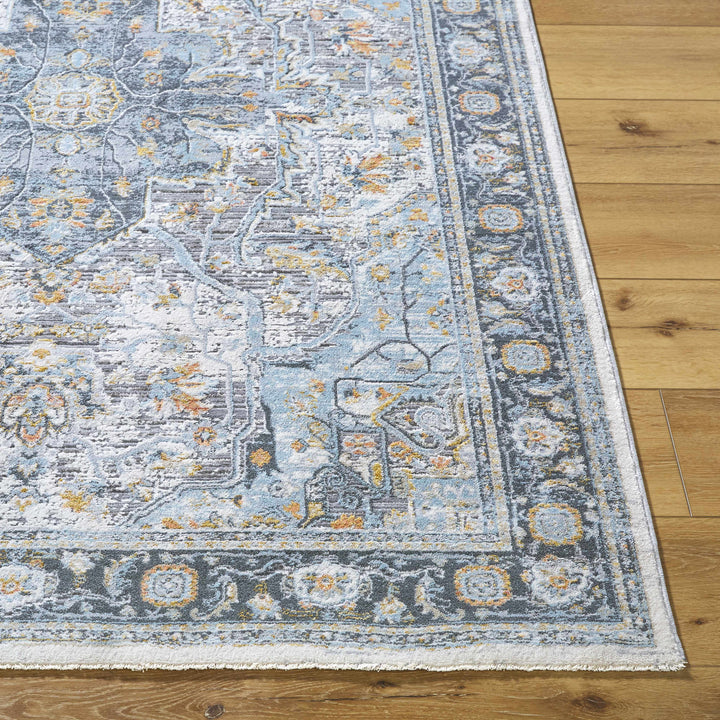 Hovan Traditional Medallion Design Ivory And Gray Area Rug