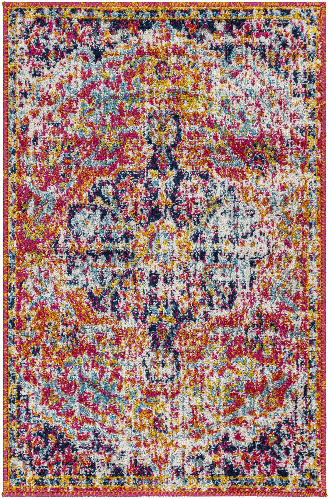 Shueyville Traditional Style Pink And Blue Area Rug