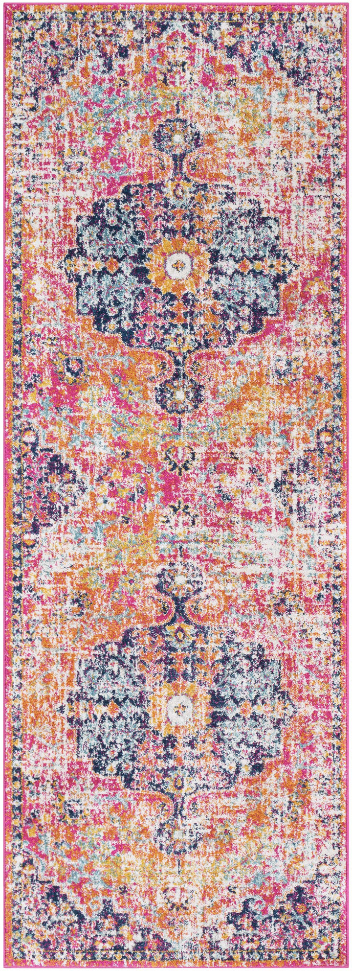 Shueyville Traditional Style Pink And Blue Area Rug