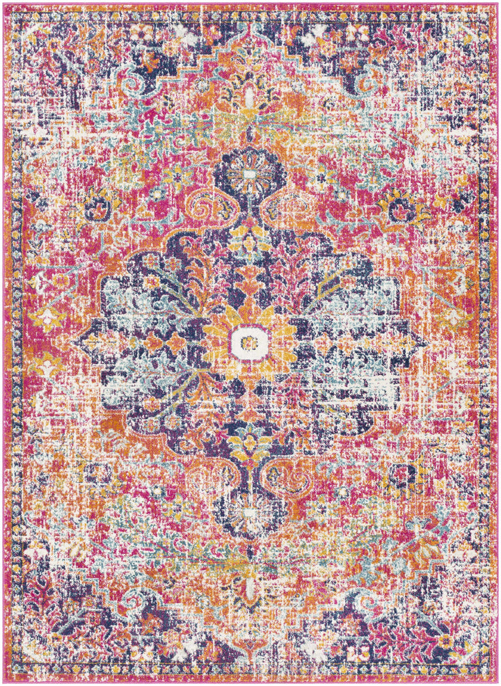Shueyville Traditional Style Pink And Blue Area Rug