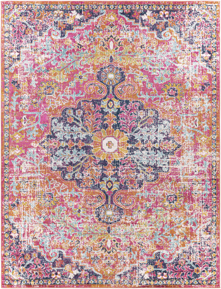 Shueyville Traditional Style Pink And Blue Area Rug