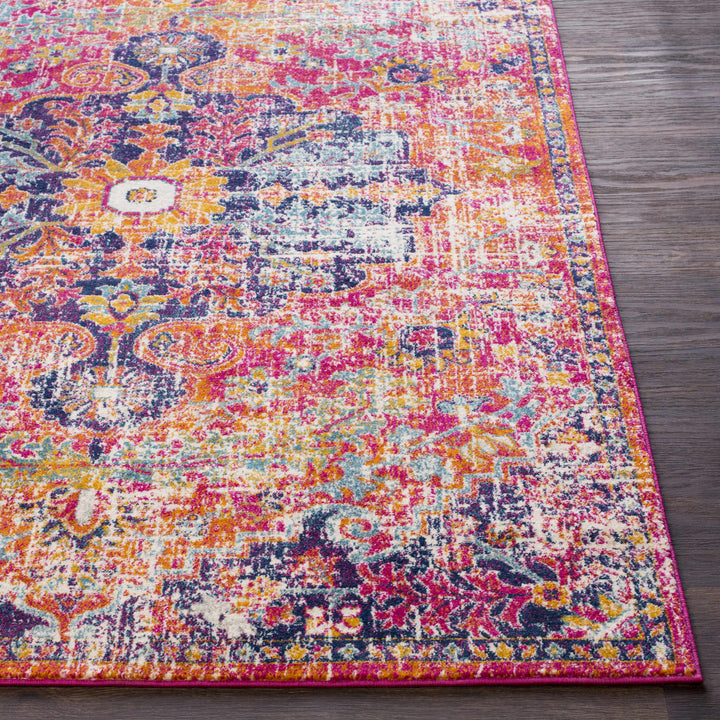 Shueyville Traditional Style Pink And Blue Area Rug
