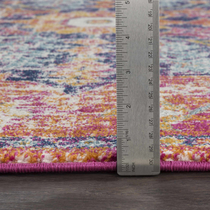 Shueyville Traditional Style Pink And Blue Area Rug