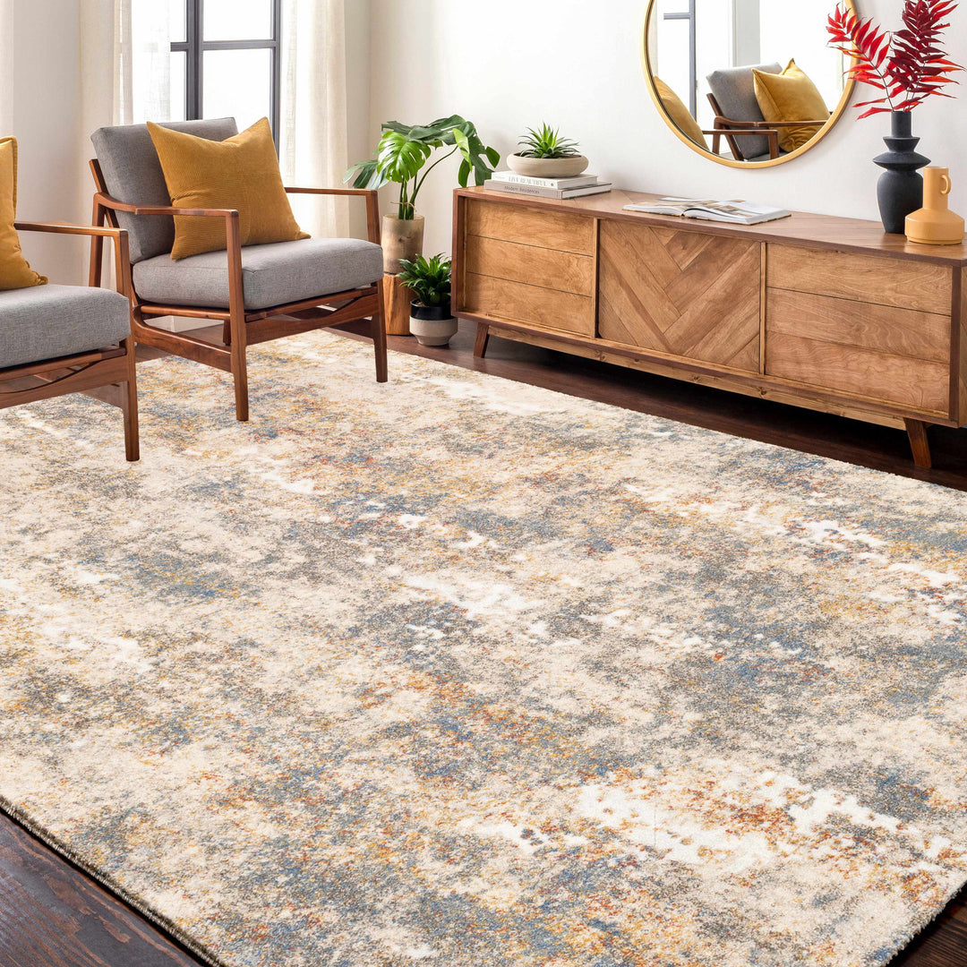 Shullsburg Modern Abstract Beige And Gray Area Rug
