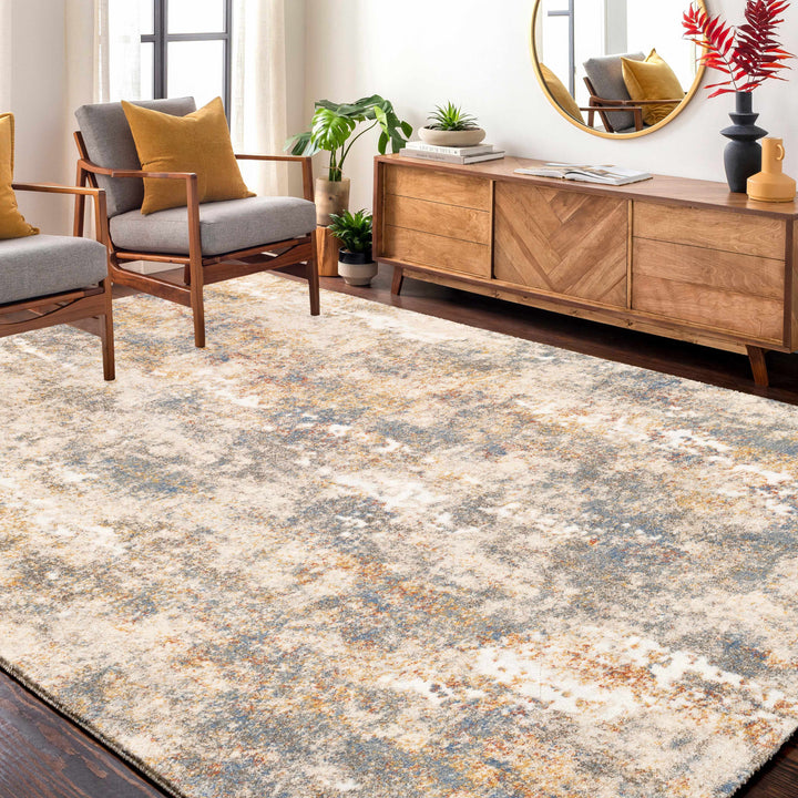 Shullsburg Modern Abstract Beige And Gray Area Rug