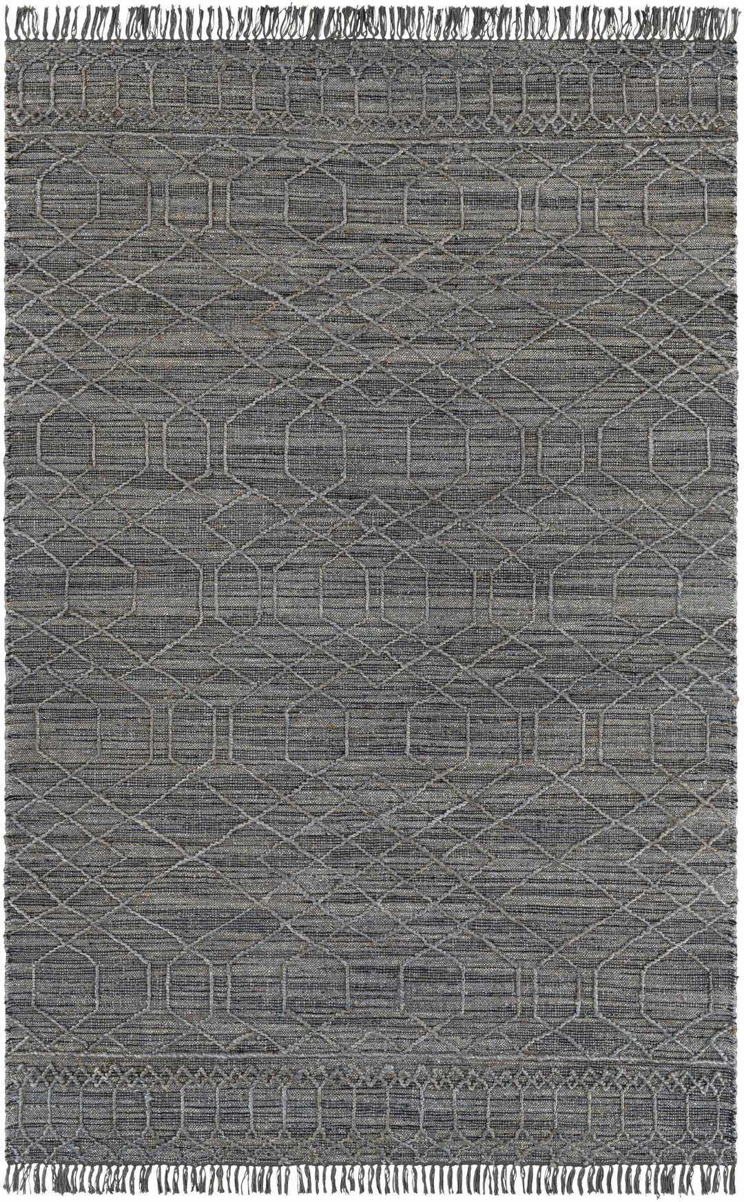 Shurdington Modern Geometrical Design Charcoal Hand Woven Area Rug
