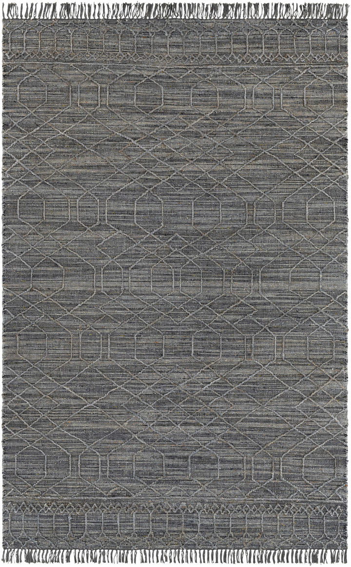 Shurdington Modern Geometrical Design Charcoal Hand Woven Area Rug